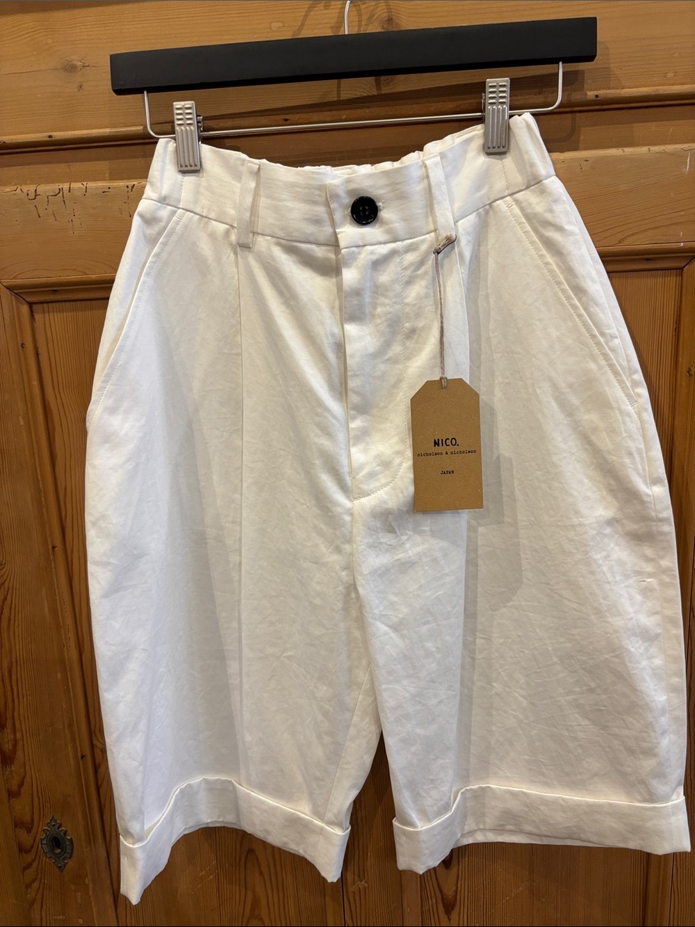 Nico High-Waist White Tailored Bermuda Shorts